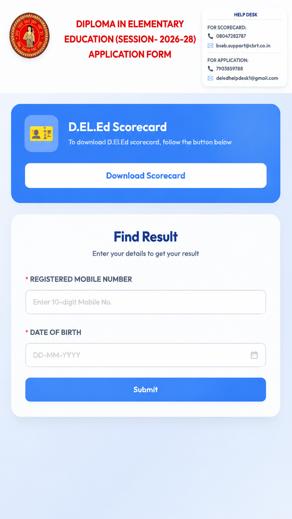 Bihar DELED RESULT 2026 LIVE